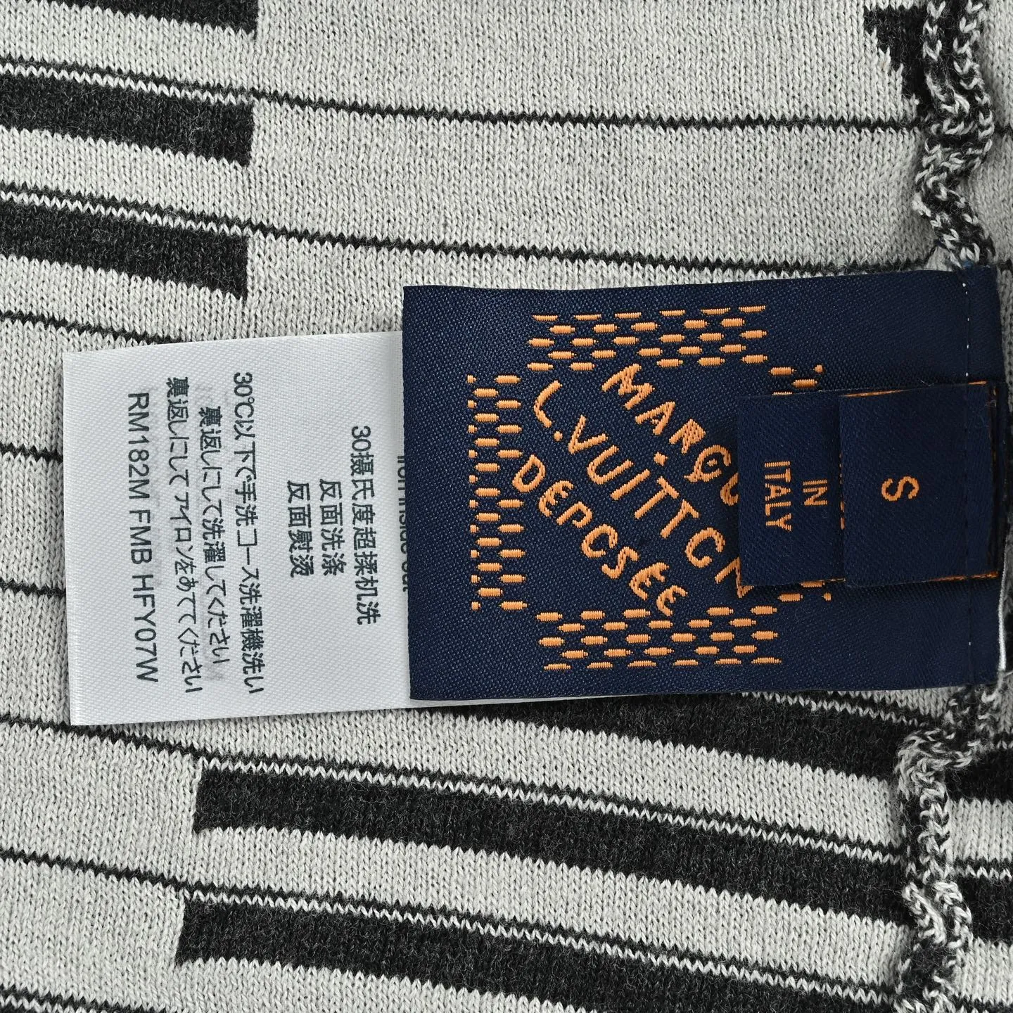 Louis Vuitton/Louis Vuitton 26ss striped old flower jacquard knitted short sleeves
